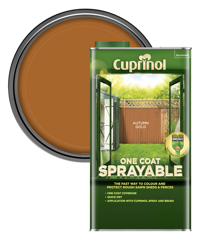 Cuprinol One Coat Sprayable Fence Treatment - Autumn Gold - 5 Litres