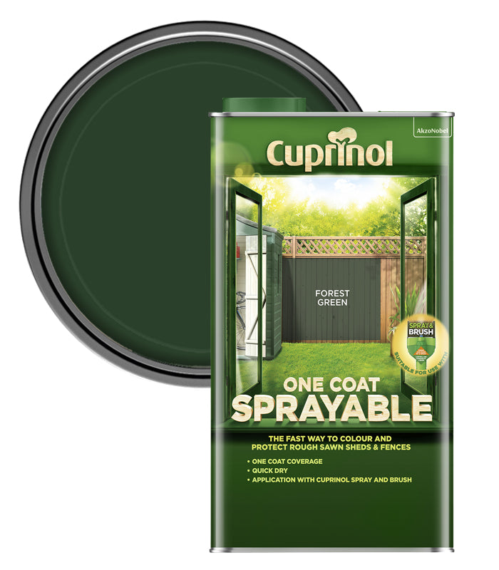 Cuprinol One Coat Sprayable Fence Treatment - Forest Green - 5 Litres