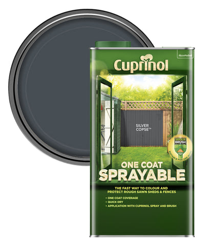 Cuprinol One Coat Sprayable Fence Treatment - Silver Copse - 5 Litres