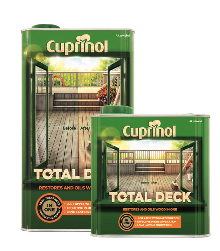 Cuprinol Total Deck - Restores and Oils Wood in One - Clear 2.5L and 5 Litre