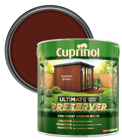 Cuprinol Ultimate Garden Wood Preserver Autumn Brown 4L