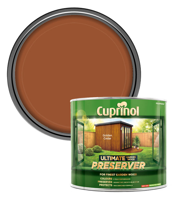 Cuprinol Ultimate Garden Wood Preserver Golden Cedar 1L