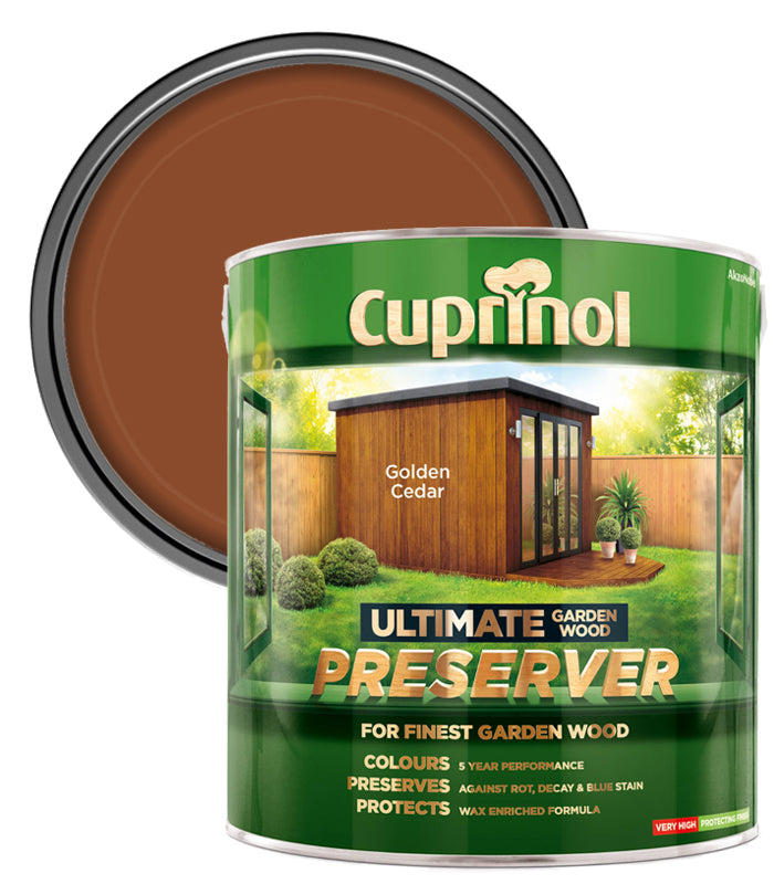 Cuprinol Ultimate Garden Wood Preserver Golden Cedar 4L