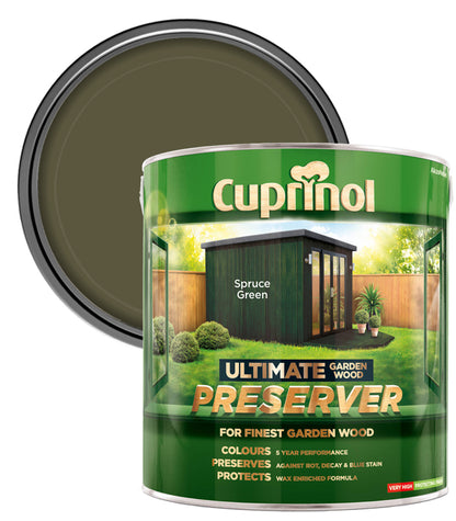 Cuprinol Ultimate Spruce green Matt Exterior Wood paint, 4L