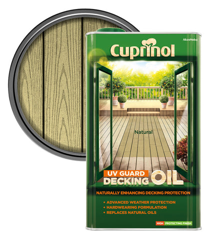Cuprinol UV Guard Decking Oil - Natural - 5 Litres