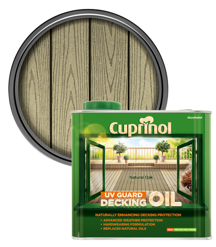 Cuprinol UV Guard Decking Oil - Natural Oak - 2.5 Litres