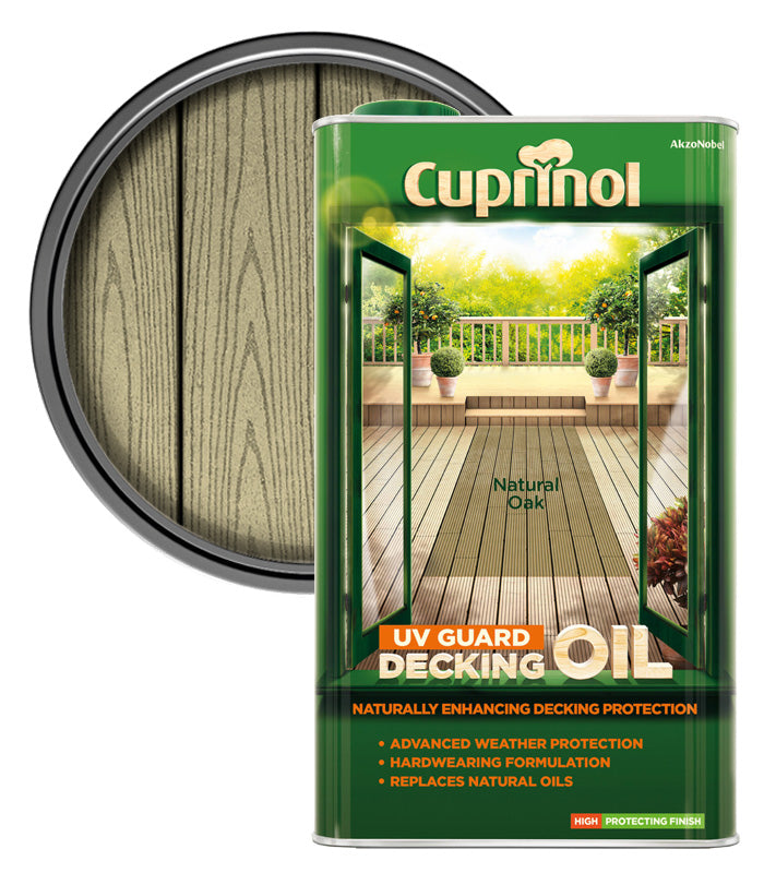 Cuprinol UV Guard Decking Oil - Natural Oak - 5 Litres
