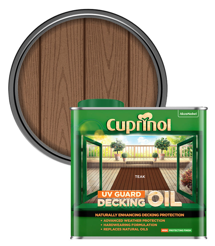 Cuprinol UV Guard Decking Oil - Teak - 2.5 Litres