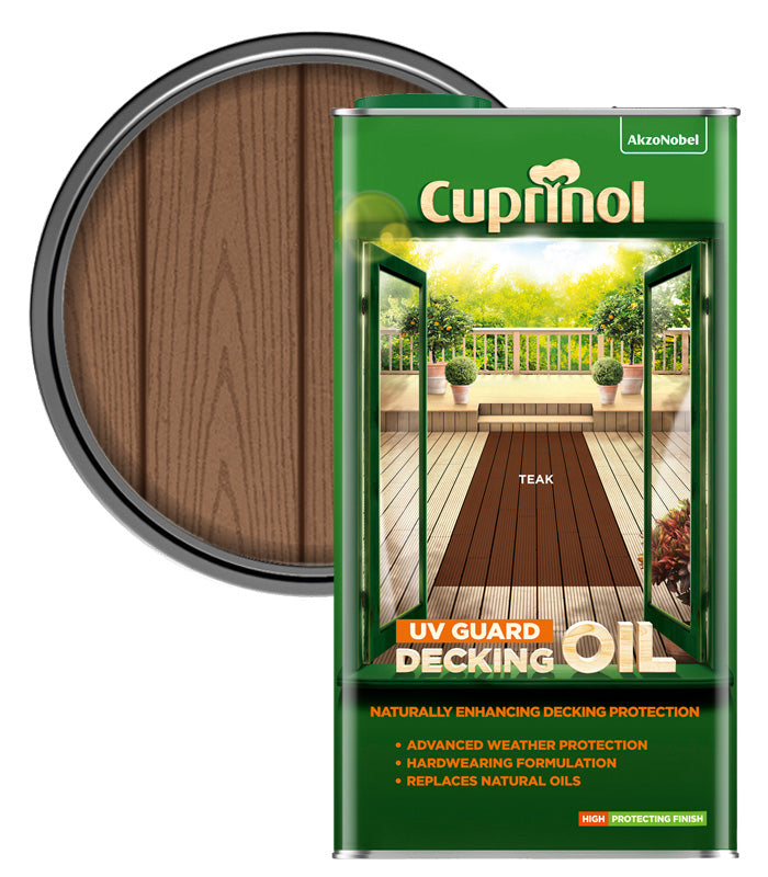 Cuprinol UV Guard Decking Oil - Teak - 5 Litres