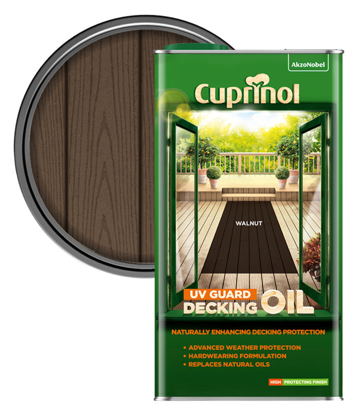 Cuprinol UV Guard Decking Oil - Walnut - 5 Litres