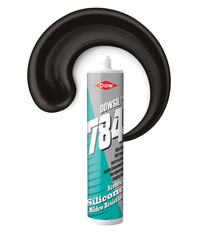Dowsil 784 Mildew Resistant Glazing Silicone Sealant 310ml Cartridge - Black