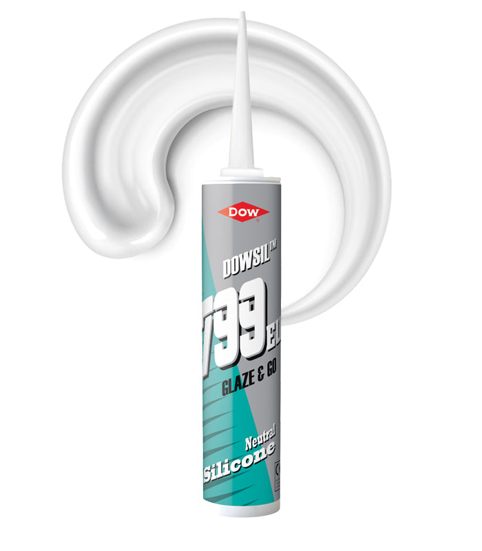Dowsil 799 Plastic and Glass Silicone Sealant 310ml Cartridge - White