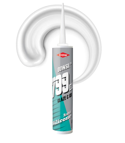 Dowsil 799 Plastic and Glass Silicone Sealant 310ml Cartridge - White