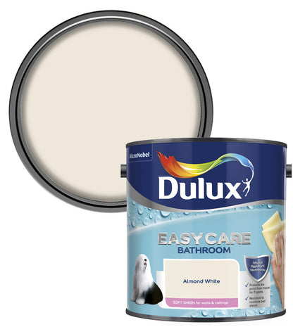 Dulux Easycare Bathroom Soft Sheen Emulsion Paint - 2.5L - Almond White