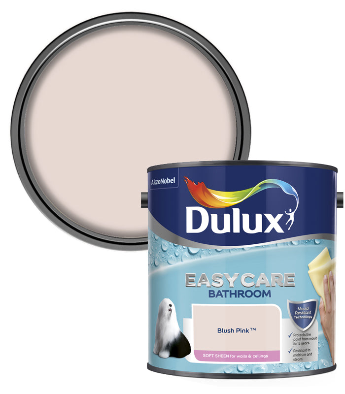 Dulux Easycare Bathroom Soft Sheen Emulsion Paint - 2.5L - Blush Pink