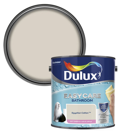 Dulux Easycare Bathroom Soft Sheen Emulsion Paint - 2.5L - Egyptian Cotton
