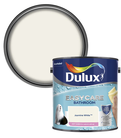 Dulux Easycare Bathroom Soft Sheen Emulsion Paint - 2.5L - Jasmine White