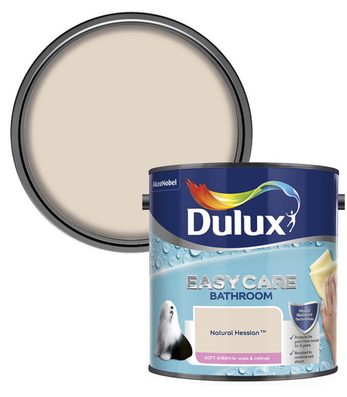 Dulux Easycare Bathroom Soft Sheen Emulsion Paint - 2.5L - Natural Hessian