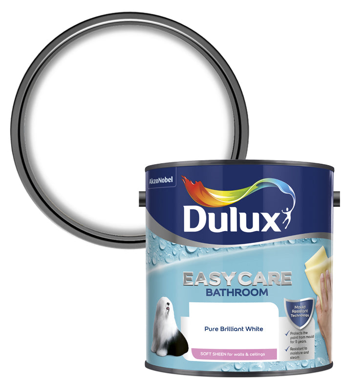 Dulux Retail Bathroom Soft Sheen - Pure Brilliant White - 2.5L