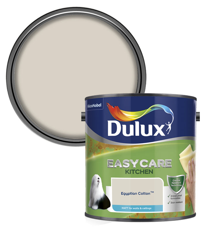 Dulux Easycare Kitchen Matt Emulsion Paint - 2.5L - Egyptian Cotton