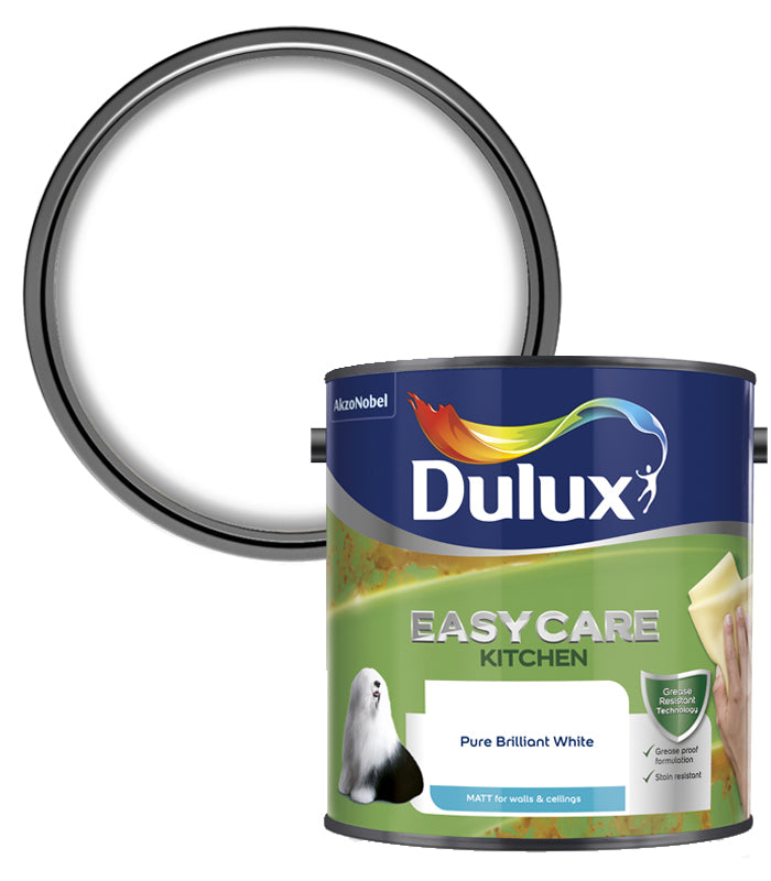 Dulux Easycare Kitchen Matt Pure Brilliant White Paint - 2.5 Litre