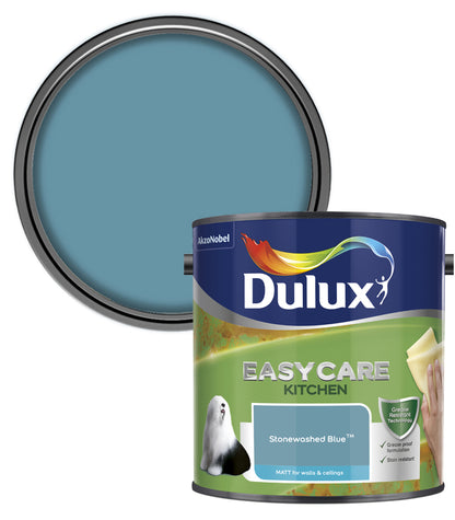 Dulux Easycare Kitchen Matt Emulsion Paint - 2.5L - Stonewashed Blue