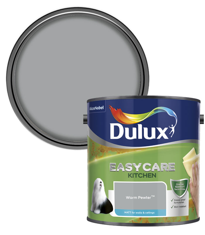 Dulux Easycare Kitchen Matt Emulsion Paint - 2.5L - Warm Pewter