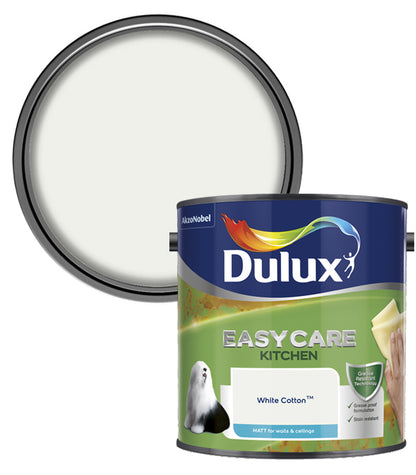Dulux Easycare Kitchen Matt Emulsion Paint - 2.5L - White Cotton