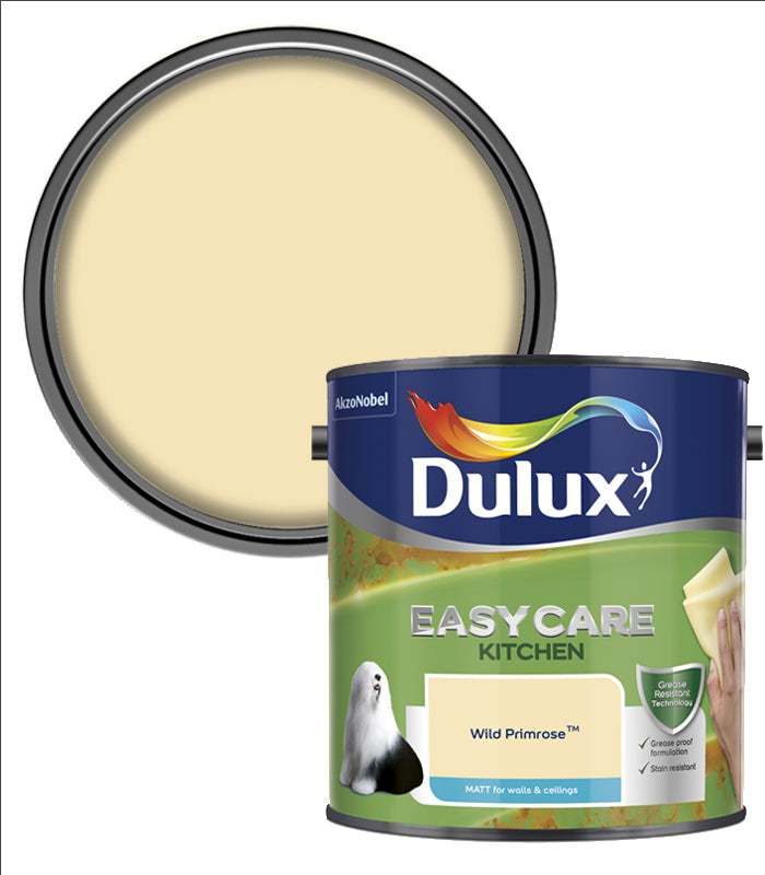 Dulux Easycare Kitchen Matt Emulsion Paint - 2.5L - Wild Primrose
