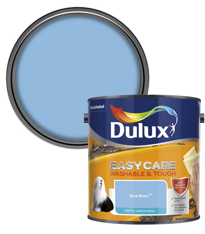 Dulux Easycare Washable & Tough Matt Emulsion Paint - 2.5L - Blue Babe