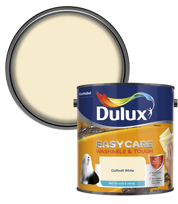 Dulux Easycare Washable & Tough Matt Emulsion Paint - 2.5L - Daffodil White
