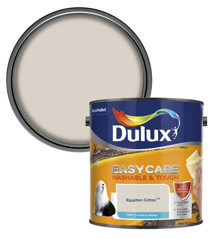 Dulux Easycare Washable & Tough Matt Emulsion Paint - 2.5L - Egyptian Cotton