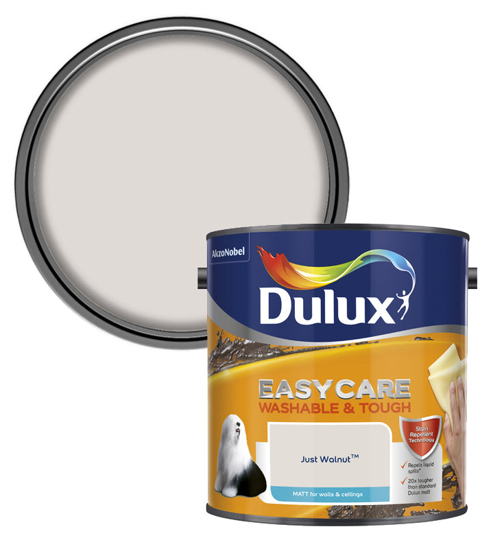 Dulux Easycare Washable & Tough Matt Emulsion Paint - 2.5L - Just Walnut