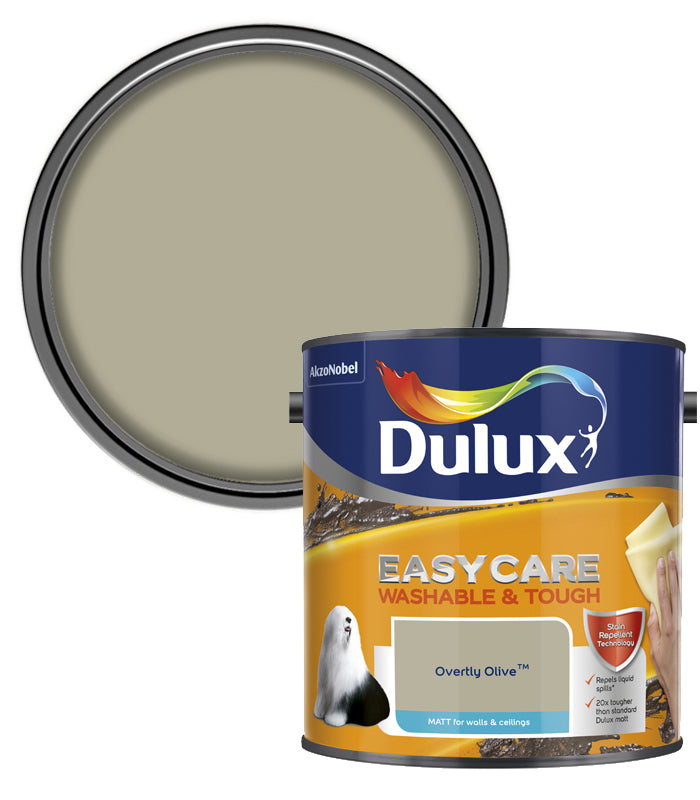 Dulux Easycare Washable & Tough Matt Emulsion Paint - 2.5L - Overtly Olive