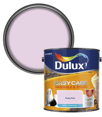 Dulux Easycare Washable & Tough Matt Emulsion Paint - 2.5L - Pretty Pink