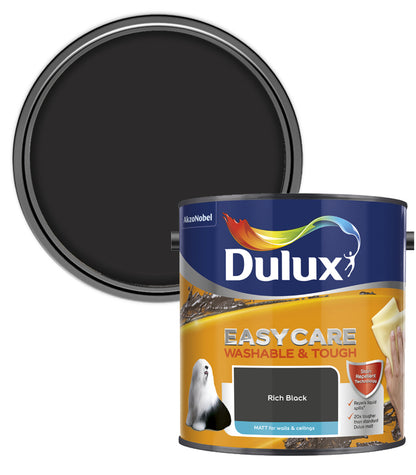 Dulux Easycare Washable & Tough Matt Emulsion Paint - 2.5L - Rich Black