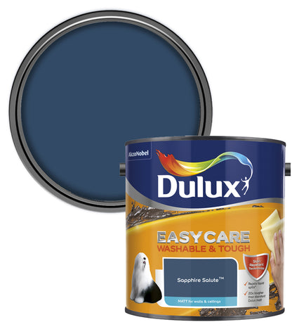 Dulux Easycare Washable & Tough Matt Emulsion Paint - 2.5L - Sapphire Salute