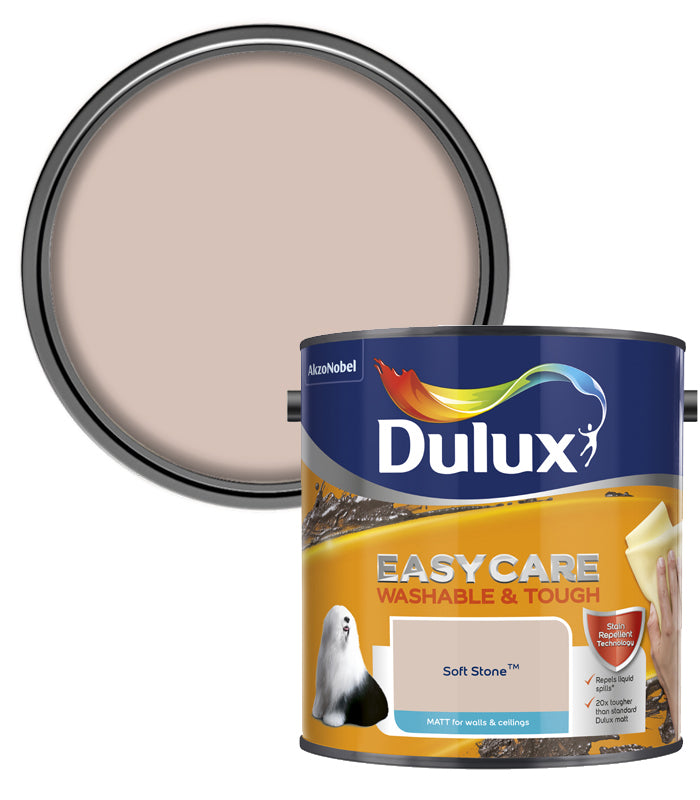 Dulux Easycare Washable & Tough Matt Emulsion Paint - 2.5L - Soft Stone