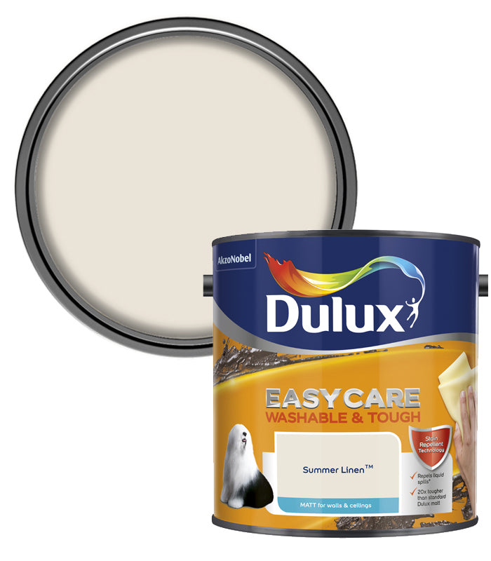 Dulux Easycare Washable & Tough Matt Emulsion Paint - 2.5L - Summer Linen