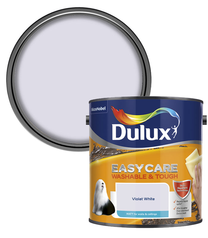 Dulux Easycare Washable & Tough Matt Emulsion Paint - 2.5L - Violet White