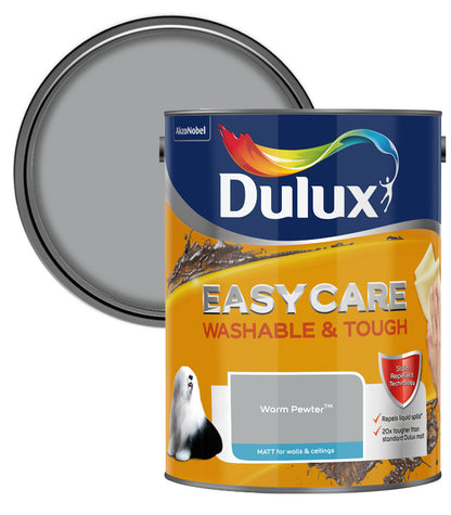 Dulux Easycare Washable & Tough Matt Emulsion Paint - 5L - Warm Pewter