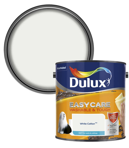 Dulux Easycare Washable & Tough Matt Emulsion Paint - 2.5L - White Cotton
