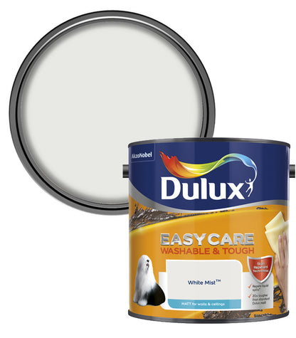 Dulux Easycare Washable & Tough Matt Emulsion Paint - 2.5L - White Mist