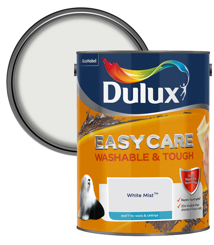 Dulux Easycare Washable & Tough Matt Emulsion Paint - 5L - White Mist