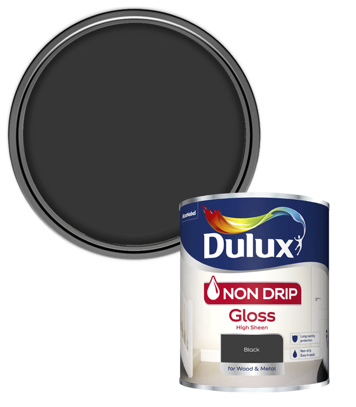 Dulux Retail Non Drip Gloss - Black - 750ml