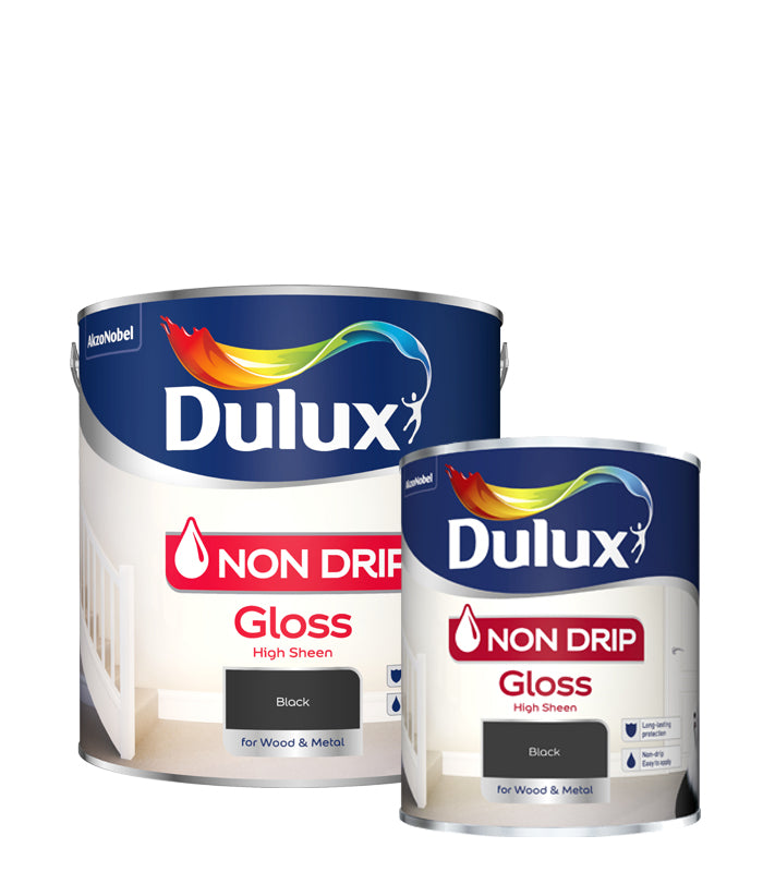 Dulux Non Drip Gloss Paint - Black