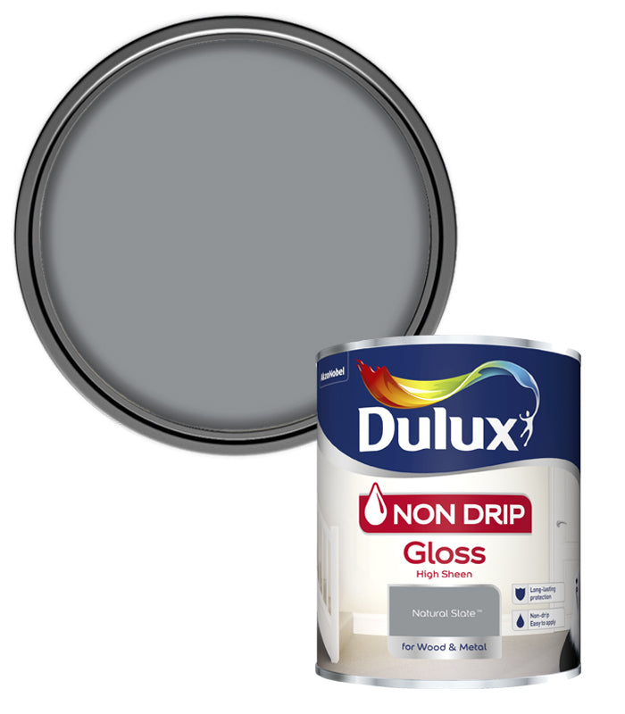 Dulux Retail Non Drip Gloss Paint - Natural Slate - 750ml