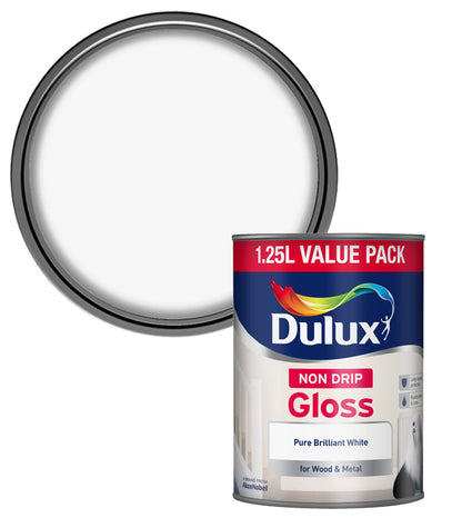 Dulux Retail Non Drip Gloss - Pure Brilliant White - 1.25L