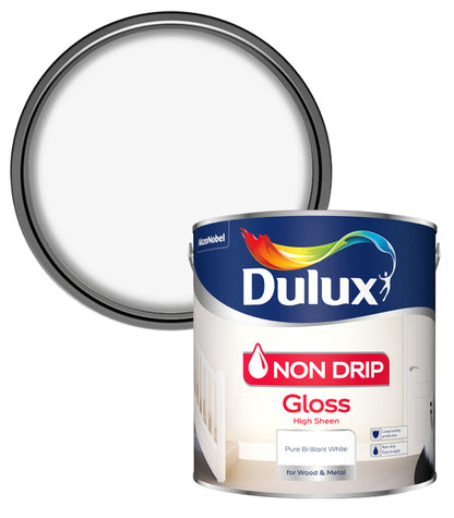 Dulux Retail Non Drip Gloss - Pure Brilliant White - 2.5L