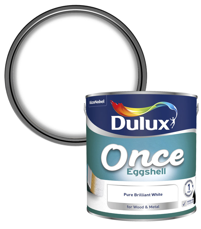 Dulux Retail Once Eggshell - Pure Brilliant White - 2.5L